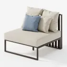 Garden Armchair with Fabric Seat and Aluminium Structure Made in Italy - Juliediv Viadurini