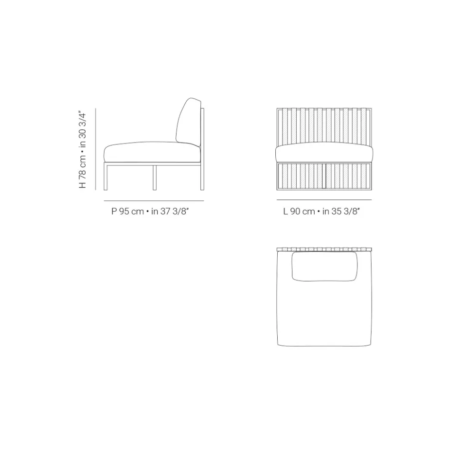 Garden Armchair with Fabric Seat and Aluminium Structure Made in Italy - Juliediv Viadurini