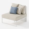 Garden Armchair with Fabric Seat and Aluminium Structure Made in Italy - Juliediv