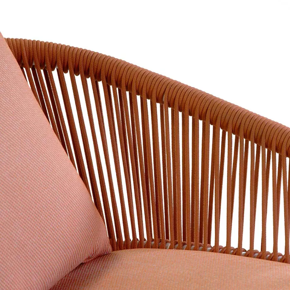 Garden Chair with Aluminium Frame and Ropes with Cushions - Tent Viadurini