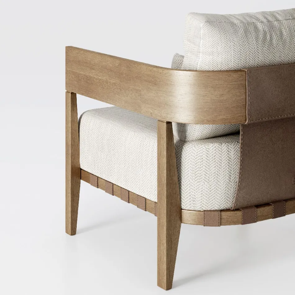 Garden Chair with Teak Wood Frame Made in Italy - Briga Viadurini