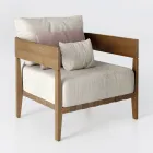 Garden Chair with Teak Wood Frame Made in Italy - Briga Viadurini