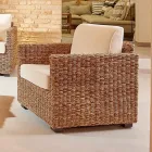 Garden Armchair in Natural Abaca with Cushions - Raziel Viadurini