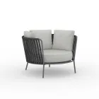 Stainless Steel Garden Armchair and Rope Backrest - Luxura Viadurini