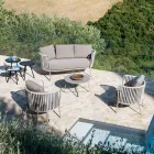 Stainless Steel Garden Armchair and Rope Backrest - Luxura Viadurini