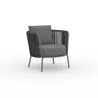 Stainless Steel Garden Armchair and Rope Backrest - Luxura Viadurini