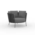 Stainless Steel Garden Armchair and Rope Backrest - Luxura Viadurini