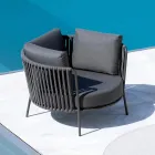 Stainless Steel Garden Armchair and Rope Backrest - Luxura Viadurini