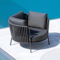 Stainless Steel Garden Armchair and Rope Backrest - Luxura