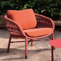 Garden Chair in Aluminium, Rope and Marsala or White Fabric - Brise