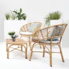 Garden Armchair in Aluminium and Polyrattan Weaving and Cushion - Ellide Viadurini