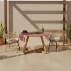 Garden Armchair in Aluminium and Polyrattan Weaving and Cushion - Ellide Viadurini