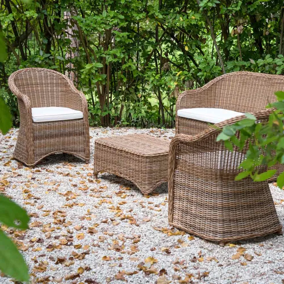 Garden Chair in Aluminium and Polyrattan Weave - Melina Viadurini