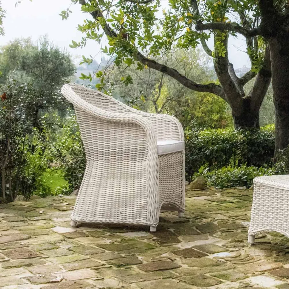 Garden Chair in Aluminium and Polyrattan Weave - Melina Viadurini