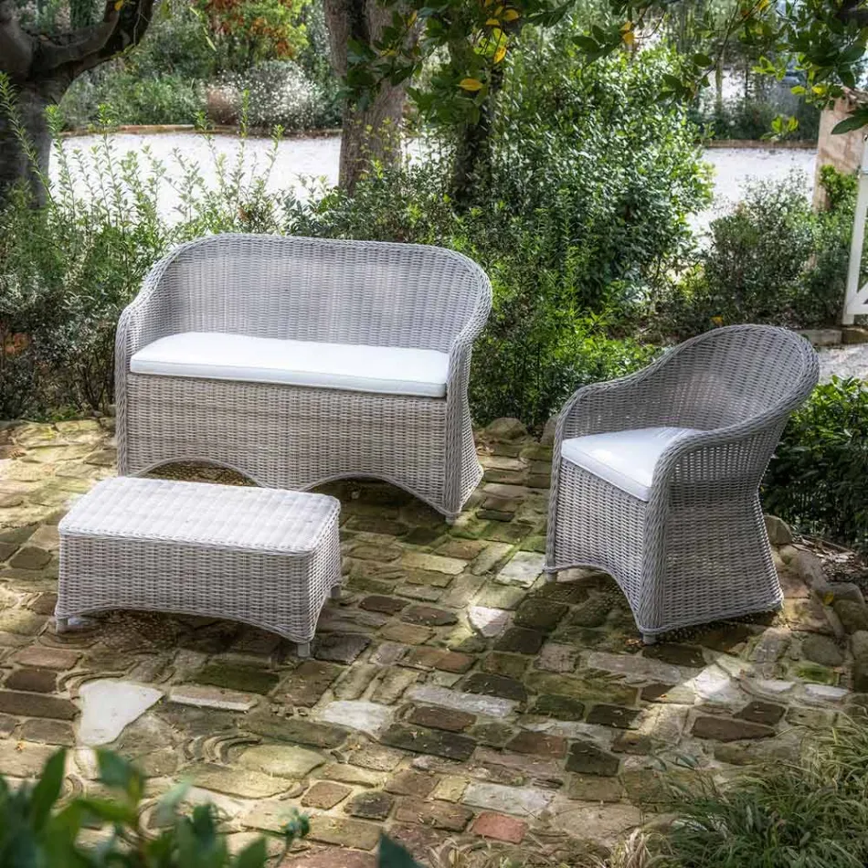 Garden Chair in Aluminium and Polyrattan Weave - Melina Viadurini