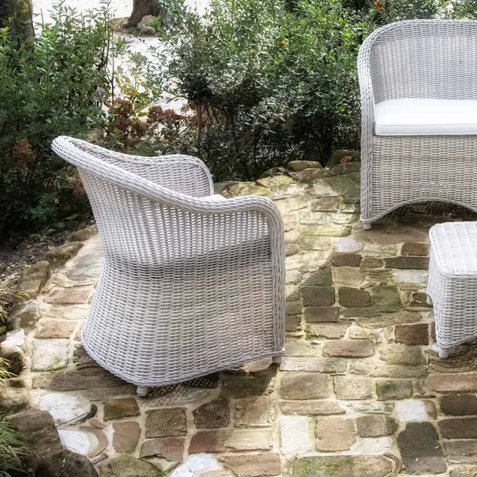 Garden Chair in Aluminium and Polyrattan Weave - Melina Viadurini