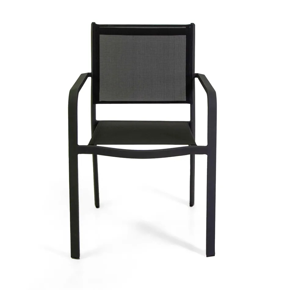 Garden Chair in Aluminium and Textilene with Different Finishes - Notebook Viadurini