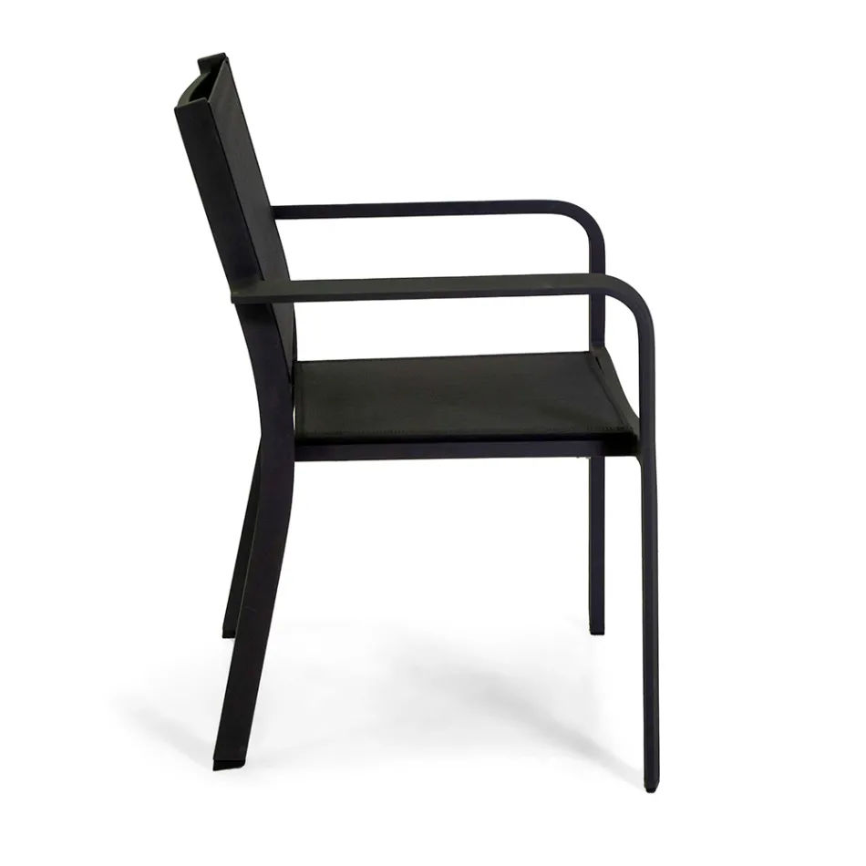 Garden Chair in Aluminium and Textilene with Different Finishes - Notebook Viadurini