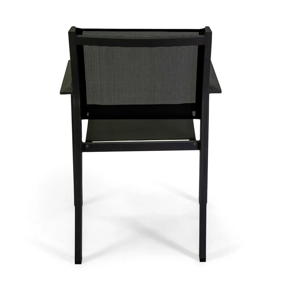 Garden Chair in Aluminium and Textilene with Different Finishes - Notebook Viadurini
