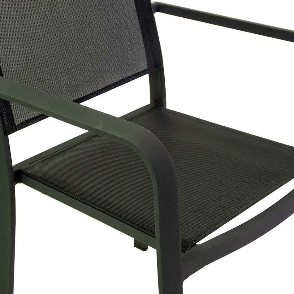 Garden Chair in Aluminium and Textilene with Different Finishes - Notebook Viadurini