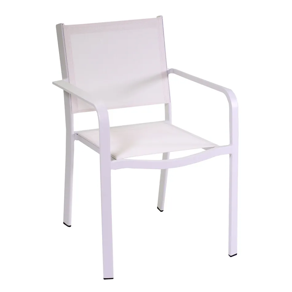 Garden Chair in Aluminium and Textilene with Different Finishes - Notebook Viadurini
