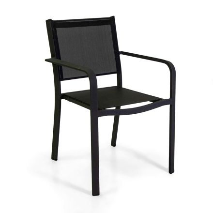 Garden Chair in Aluminium and Textilene with Different Finishes - Notebook Viadurini