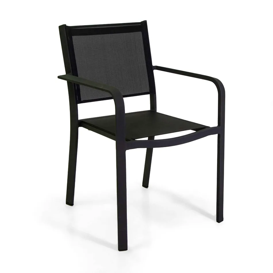 Garden Chair in Aluminium and Textilene with Different Finishes - Notebook Viadurini