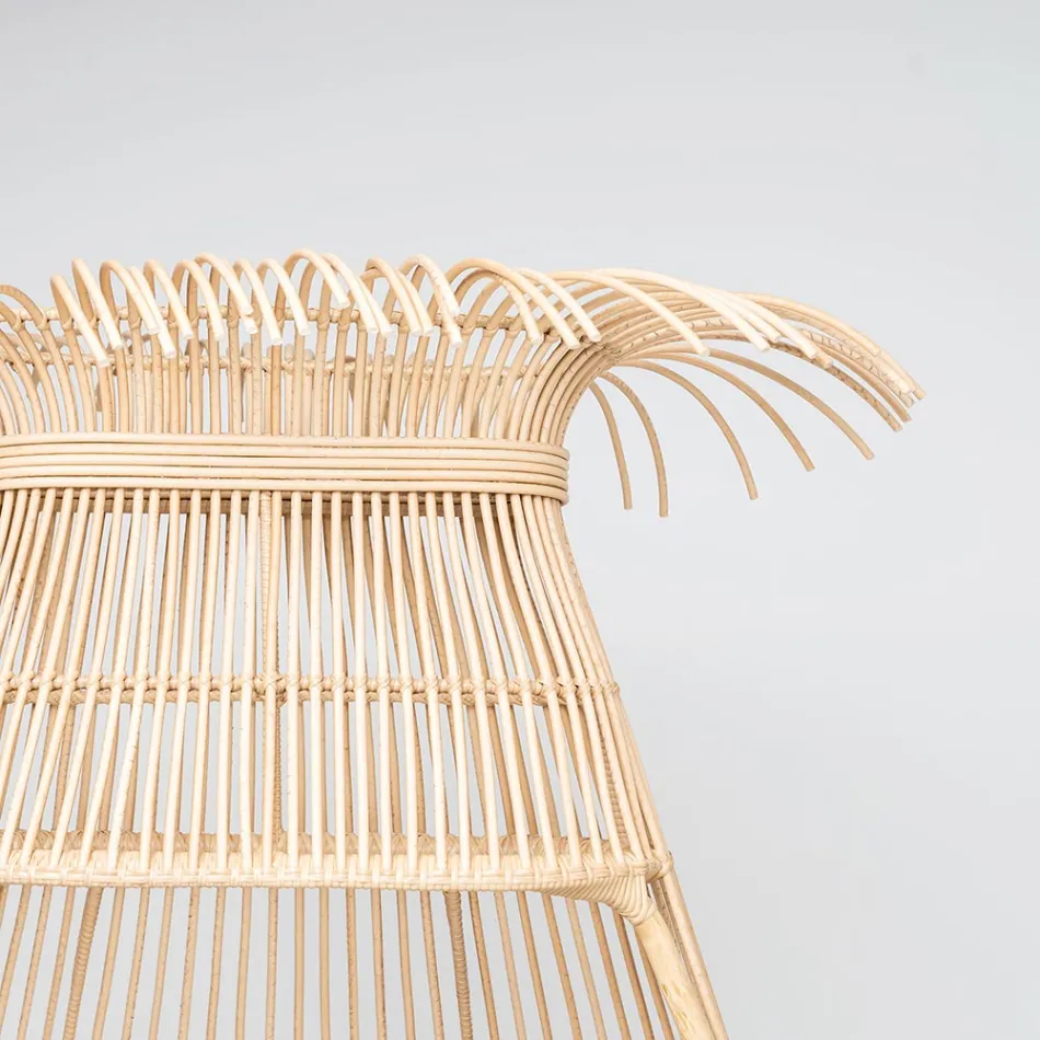 Garden Armchair in Polyrattan Weave with Off-White Cushion - Anteia Viadurini