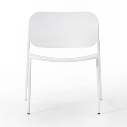 Garden Armchair in Painted Metal Made in Italy 2 Pieces - Synergy Viadurini