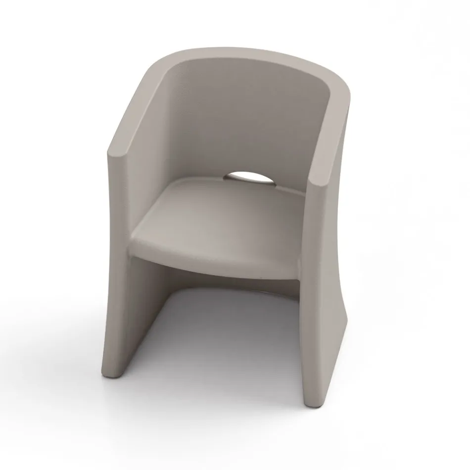 Garden Armchair in Polyethylene with Armrests Made in Italy - Perez Viadurini