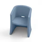 Garden Armchair in Polyethylene with Armrests Made in Italy - Perez Viadurini