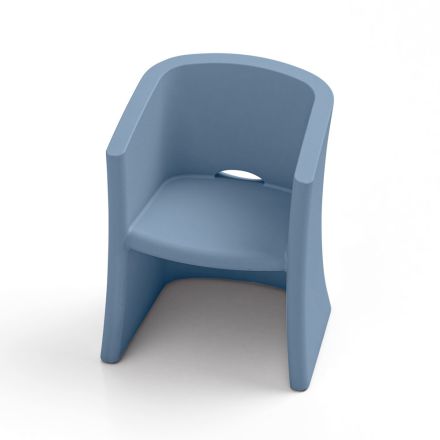 Garden Armchair in Polyethylene with Armrests Made in Italy - Perez Viadurini