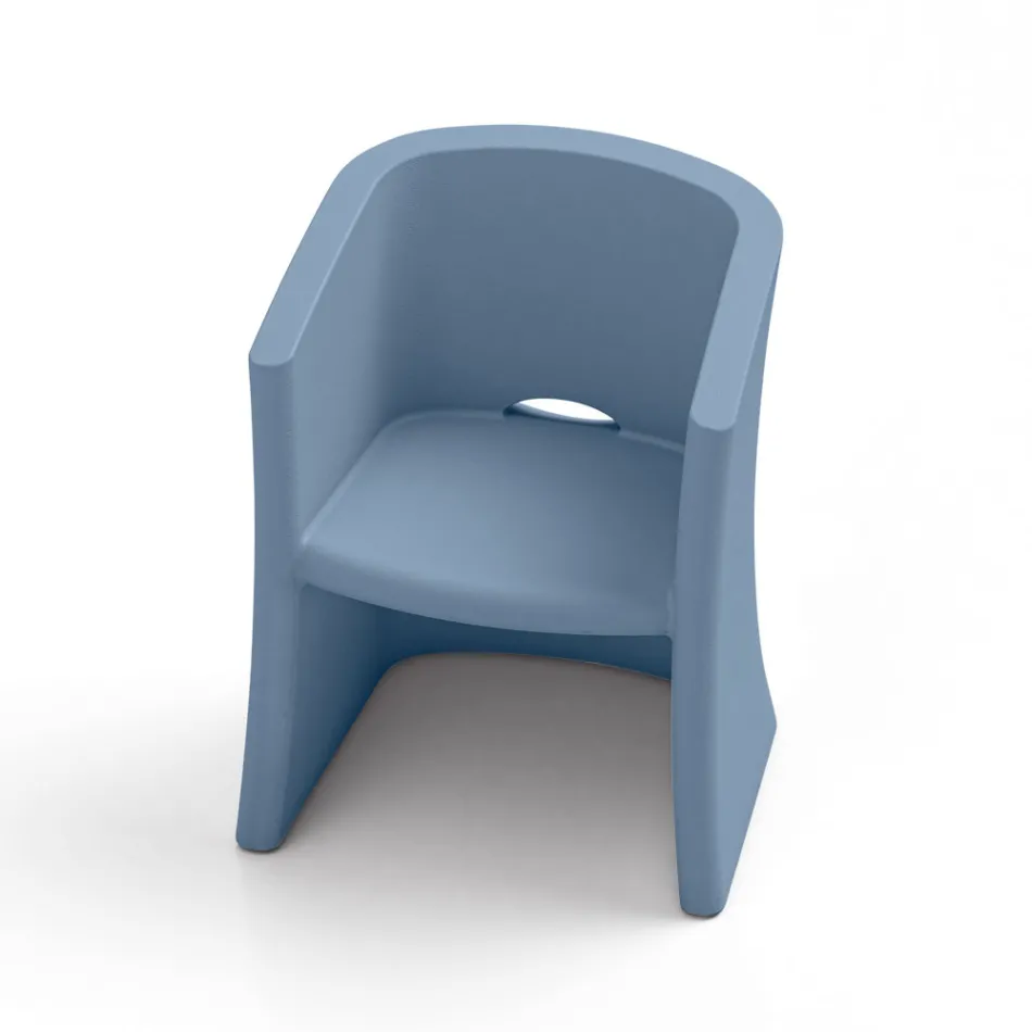 Garden Armchair in Polyethylene with Armrests Made in Italy - Perez Viadurini