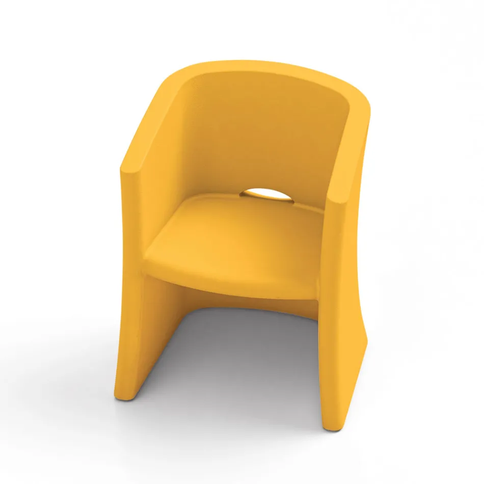 Garden Armchair in Polyethylene with Armrests Made in Italy - Perez Viadurini
