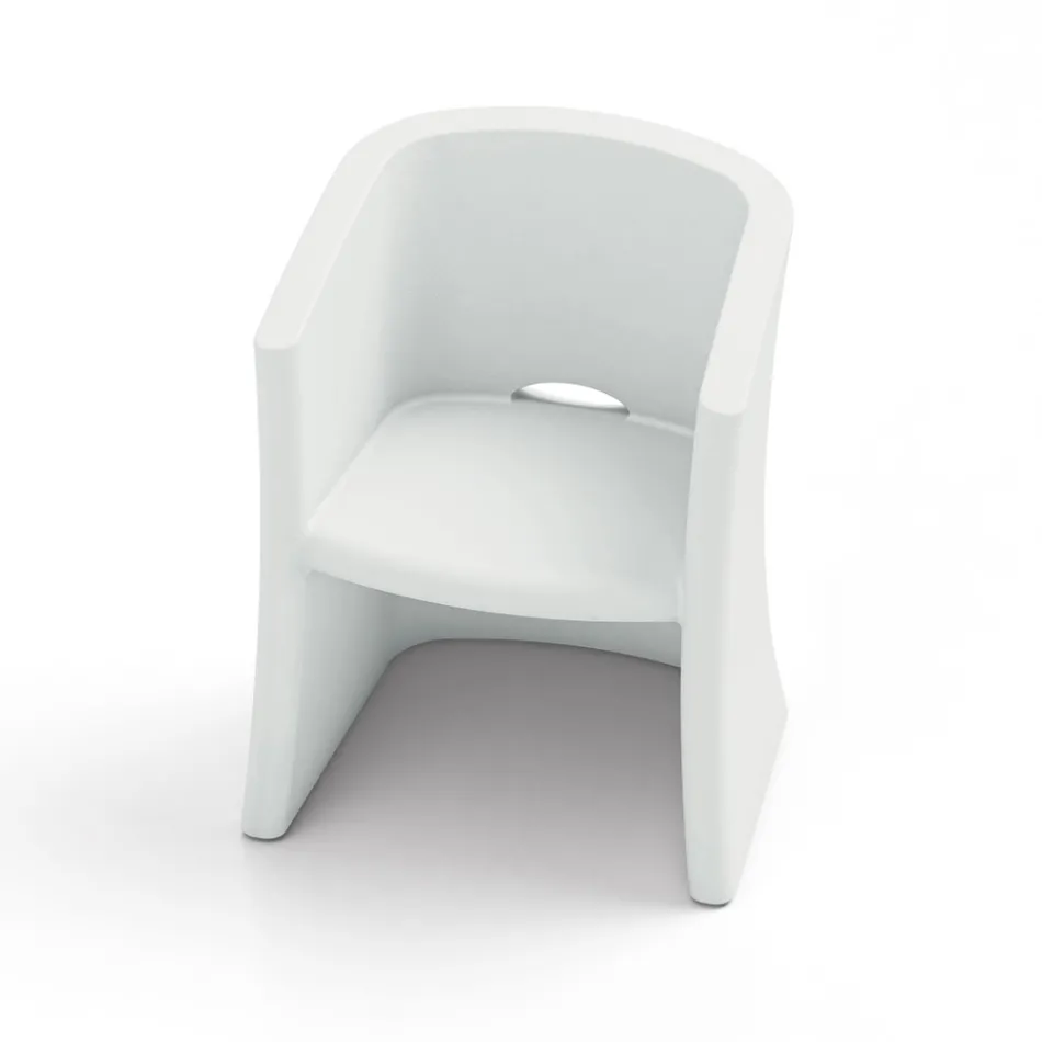 Garden Armchair in Polyethylene with Armrests Made in Italy - Perez Viadurini