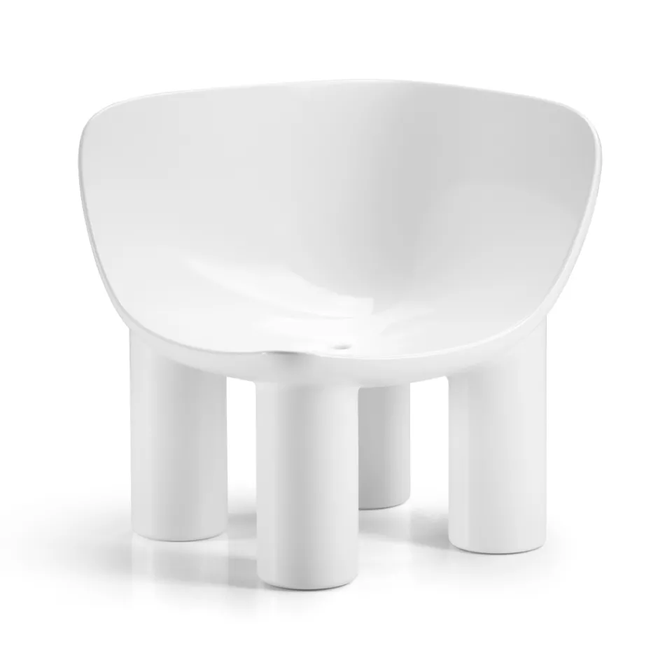 Garden Armchair in Polyethylene and Fabric Made in Italy - Freccia Viadurini