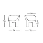 Garden Armchair in Polyethylene and Fabric Made in Italy - Freccia Viadurini