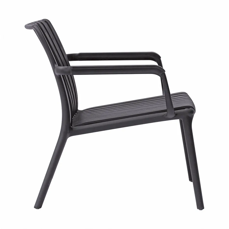 Polypropylene Garden Chair with Added Fiberglass - Mavren Viadurini