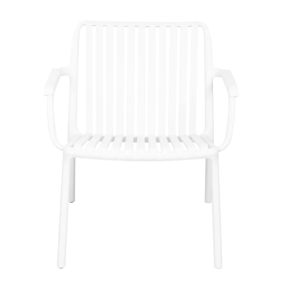 Polypropylene Garden Chair with Added Fiberglass - Mavren Viadurini