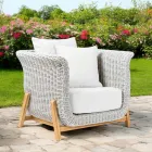 Teak and Rope Weave Garden Chair - Arjuna Viadurini