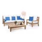 Garden Armchair in Brushed Natural Teak - Artes Viadurini
