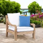 Garden Armchair in Brushed Natural Teak - Artes Viadurini