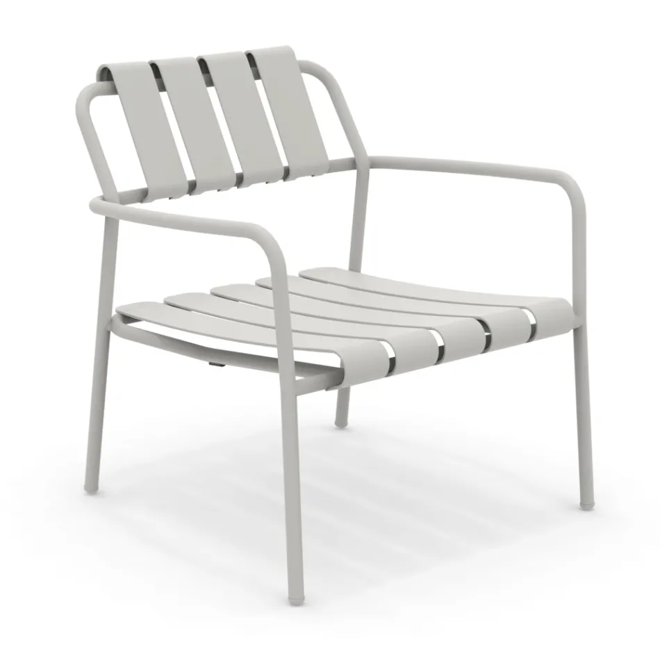 Garden Armchair Made Entirely of Aluminium - Resplendent Viadurini