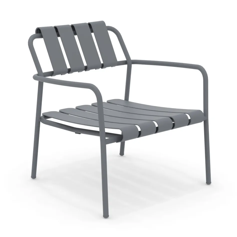 Garden Armchair Made Entirely of Aluminium - Resplendent Viadurini