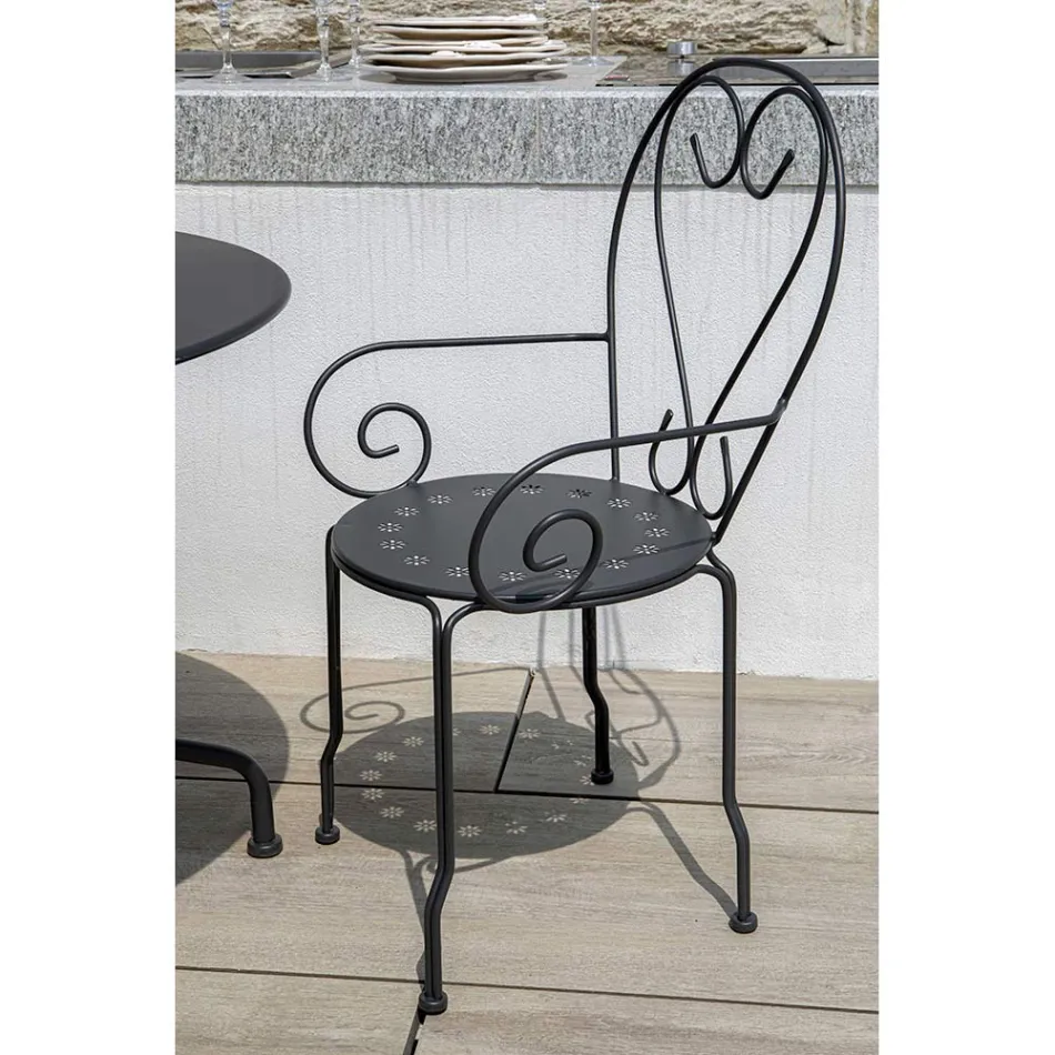 Garden Chair Made Entirely of Metal - Archive Viadurini