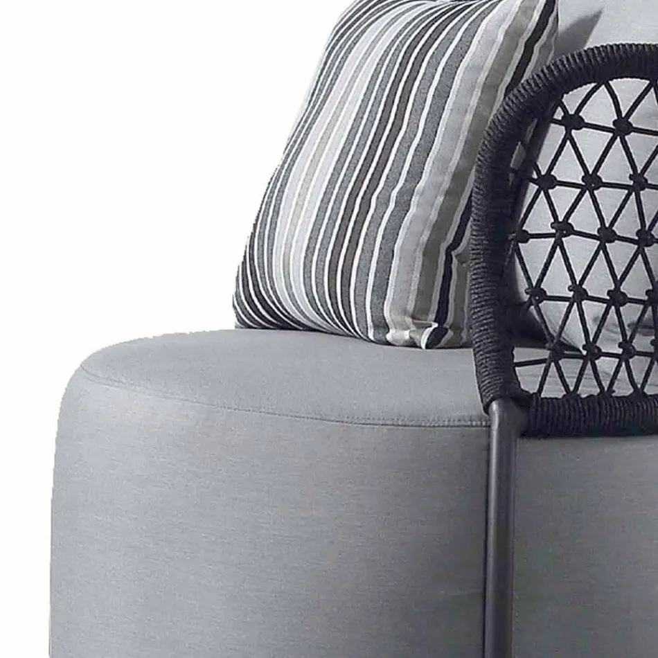 Garden Armchair Upholstered in Water-repellent Rubber with Mesh Backrest - Orosei Viadurini