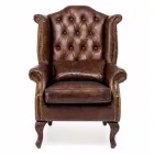 Indoor Armchair Made of Aged Effect Vintage Leather - Stamp Viadurini