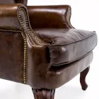 Indoor Armchair Made of Aged Effect Vintage Leather - Stamp Viadurini