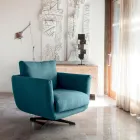 Lounge Armchair with Choice of Swivel or Fixed Base Made in Italy - Ironic Viadurini