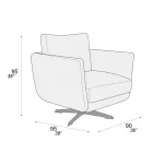 Lounge Armchair with Choice of Swivel or Fixed Base Made in Italy - Ironic Viadurini